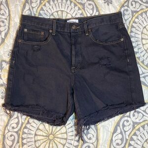 Pistola Black Raw Hem Button Fly Shorts Size 30 High Rise